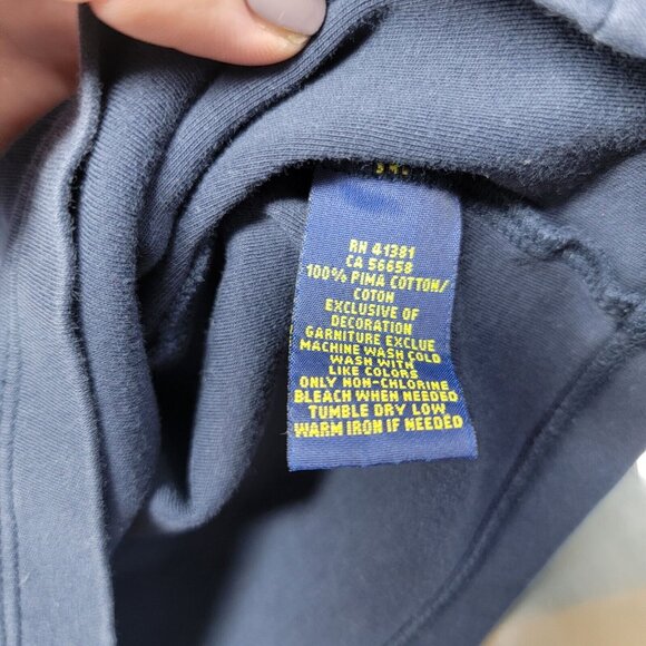 Polo Ralph Lauren XL Navy Blue Quarter Zip Pullover Sweater Men's Lightweight - Picture 5 of 5